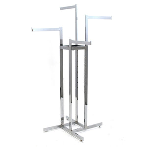 4-Way - 16" Straight Arms - Rectangular Tube - Chrome