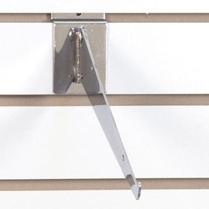 Adjustable Slatwall Shelf Bracket - 10" - Chrome