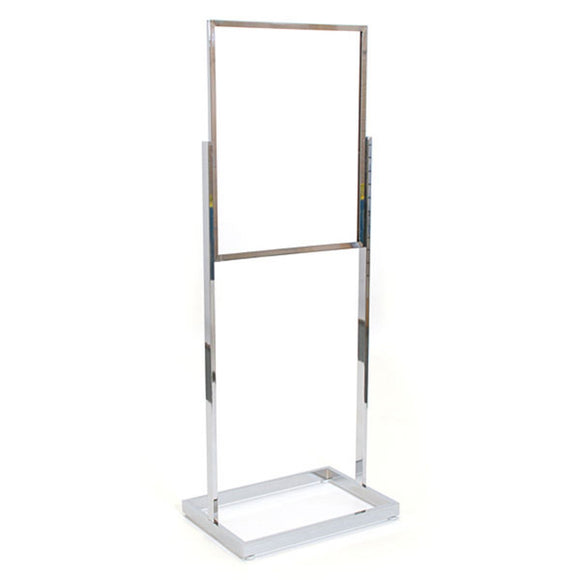 Floor Standing Sign Holder - Single - Chrome - 22