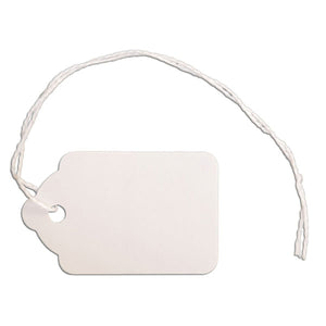 Merchandise Tag with String - 1-1/8" x 1-3/4" - White