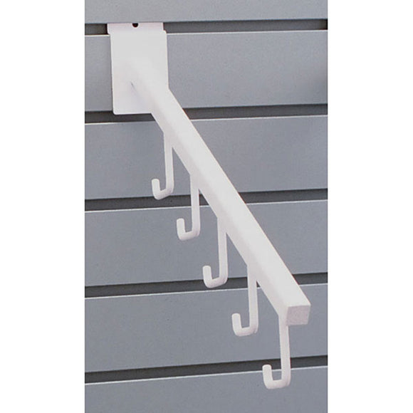 Square 5-Hook Slatwall Waterfall - White