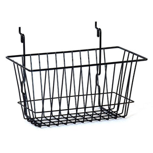 Wire Basket - Universal Bracket - 12" x 6" x 6" - Black