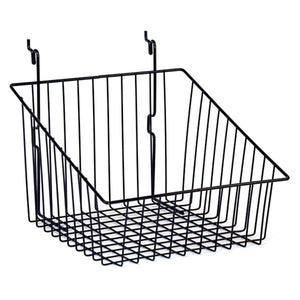 Wire Basket - Universal Bracket - 12" x 12" x 8" - Sloping - Black