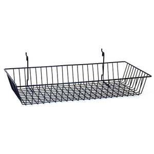 Wire Basket - Universal Bracket - 24" x 12" x 4" - Black