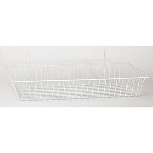 Wire Basket - Universal Bracket - 24" x 12" x 4" - White